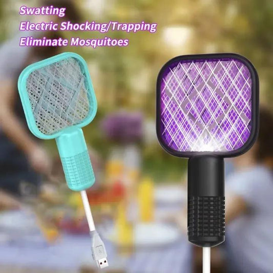 2-in-1 Electric Mosquito Killer Racket with UV Light | USB Rechargeable Insect Zapper Lamp | Portable Indoor Fly & Mosquito Trap
